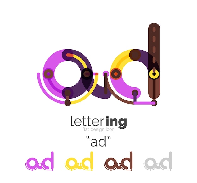 Concepto de línea de logotipo de letra
