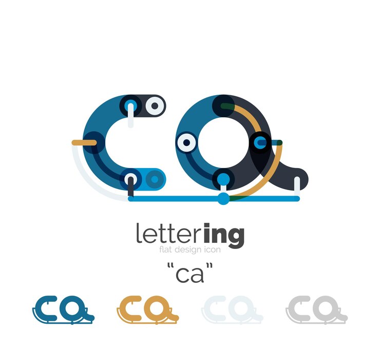 Vector concepto de línea de logotipo de letra