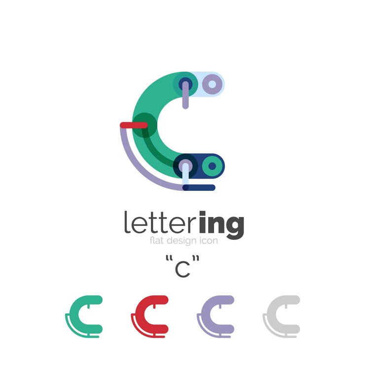 Vector concepto de línea de logotipo de letra