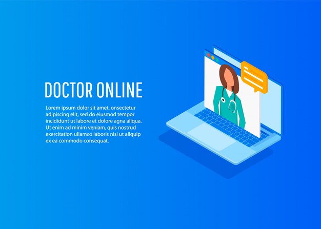 concepto en línea médico isométrico