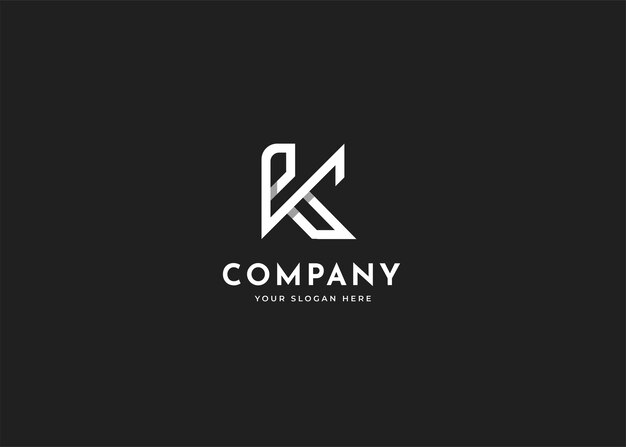 Concepto de línea de plantilla de diseño de logotipo de letra K