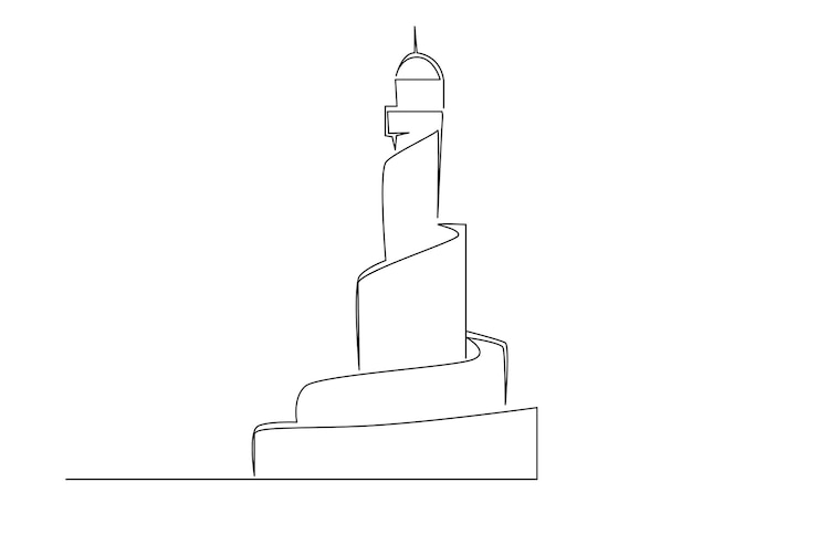 Vector concepto de línea simple para el país de qatar. dibujo e ilustración de una línea para la copa mundial qatar doha.