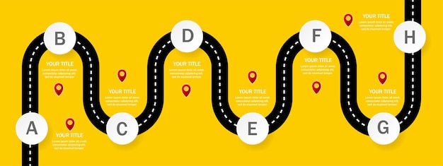 concepto de línea de tiempo infográfico de hoja de ruta con lugar para sus datos Ilustración vectorial