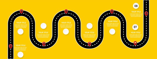 concepto de línea de tiempo infográfico de hoja de ruta con lugar para sus datos Ilustración vectorial