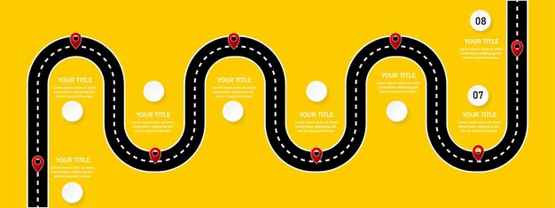 Concepto de línea de tiempo infográfico de hoja de ruta con lugar para sus datos ilustración vectorial