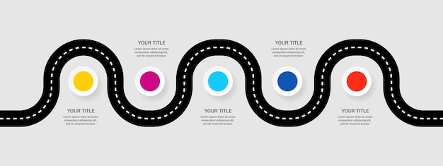 Vector concepto de línea de tiempo infográfico de hoja de ruta con lugar para sus datos ilustración vectorial