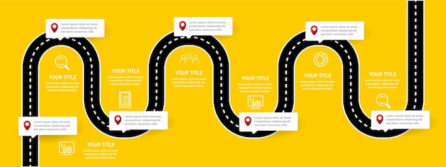 Concepto de línea de tiempo infográfico de hoja de ruta con lugar para sus datos ilustración vectorial