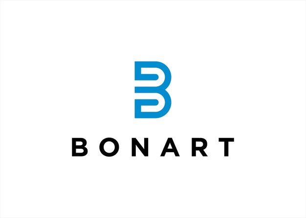 concepto de línea única inicial de diseño de logotipo B abstracto