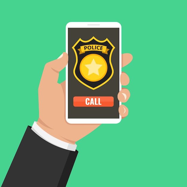 Concepto de llamada de emergencia al 911