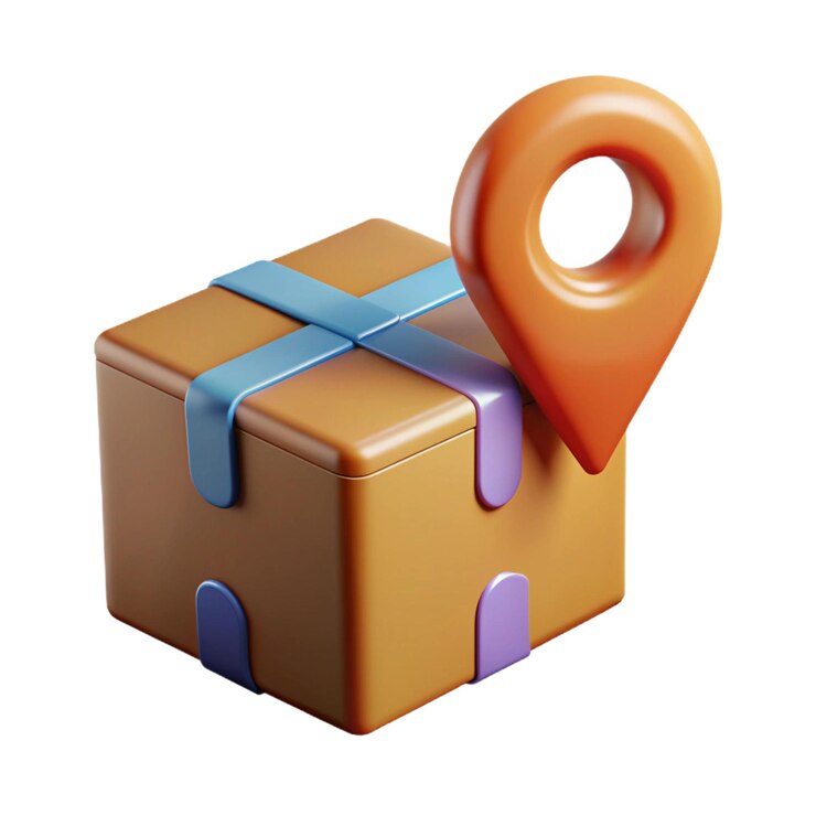concepto logístico de caja 3d icono vectorial ilustración estilo minimalista