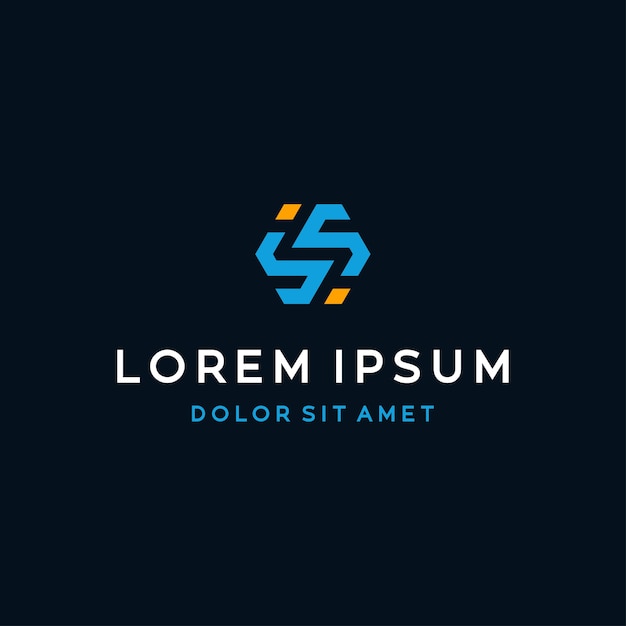 Concepto de logo y icono de tecnología de letra S