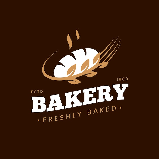 Concepto de logo de panadería retro