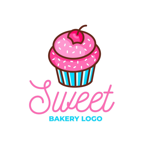 Concepto de logo de pastel de panadería