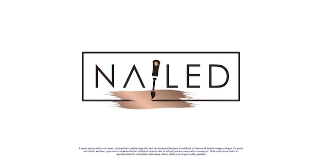 Concepto de logo de uñas con estilo de elemento creativo Vector Premium