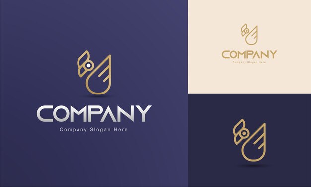 concepto de logotipo abstracto de un cóndor con colores corporativos