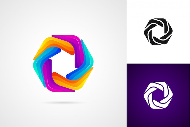 Vector concepto de logotipo abstracto creativo moderno para empresa comercial