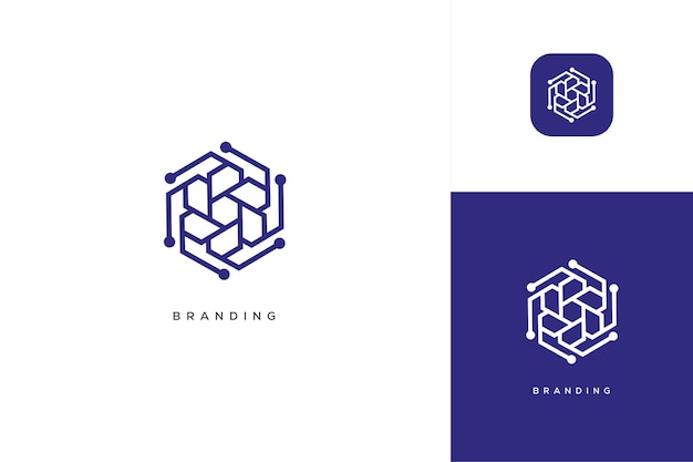 Concepto de logotipo abstracto industrial de comercio