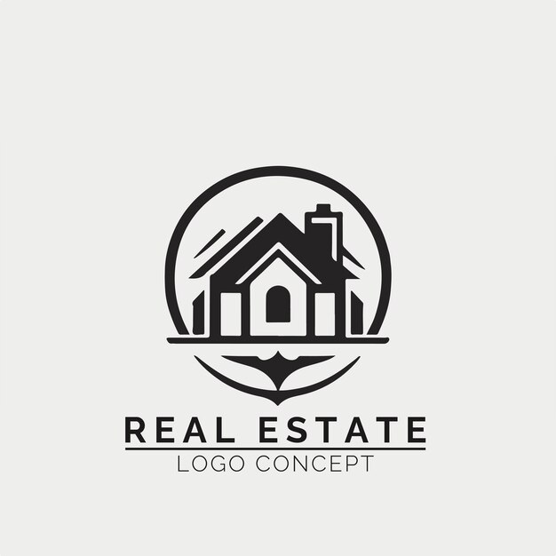 Concepto de logotipo de agencia inmobiliaria para empresa y marca