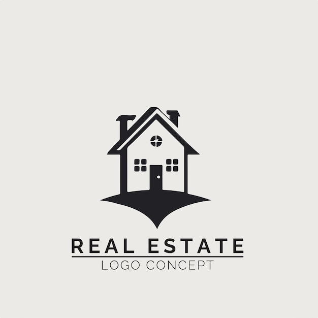 Concepto de logotipo de agencia inmobiliaria para empresa y marca