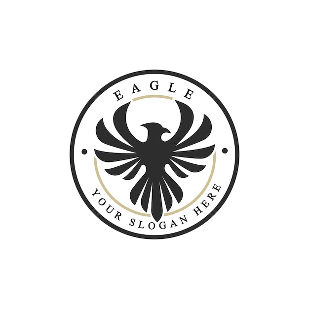 Concepto de logotipo de águila dentro del círculo