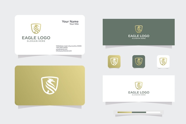 Concepto de logotipo de águila real - plantillas de ilustraciones vectoriales, diseños de emblemas, logotipos y diseños de tarjetas de visita