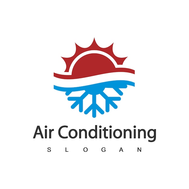 Concepto del logotipo de aire acondicionado hvac