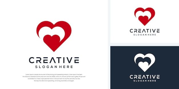 Concepto de logotipo de amor creativo