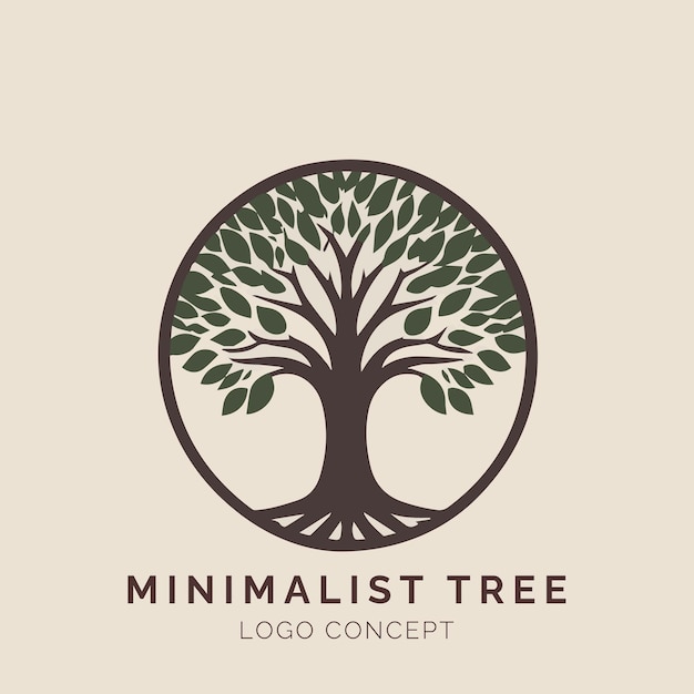 Concepto de logotipo de árbol minimalista para eventos y empresas de marca