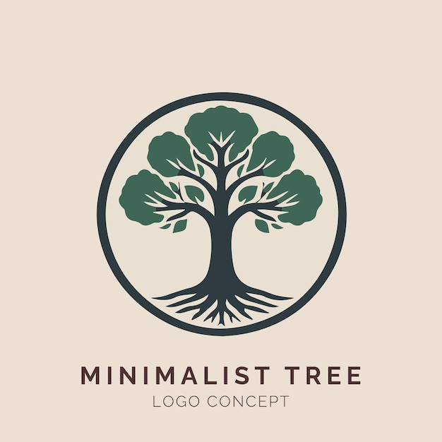 Concepto de logotipo de árbol minimalista para eventos y empresas de marca