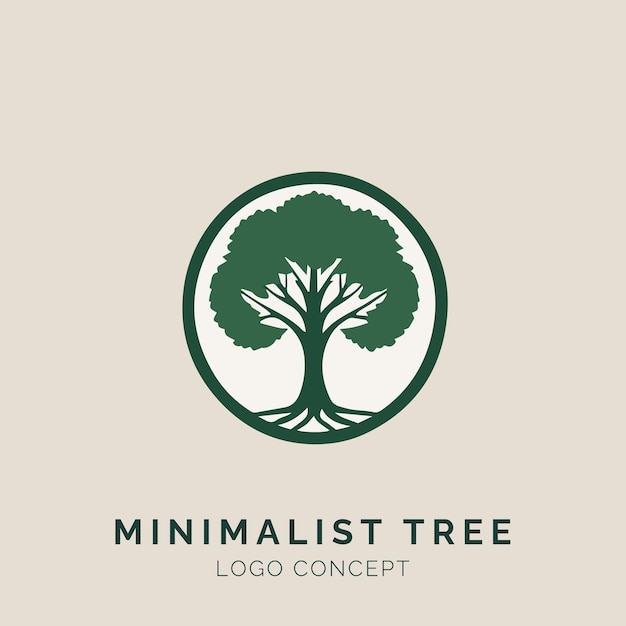 Concepto de logotipo de árbol minimalista para eventos y empresas de marca