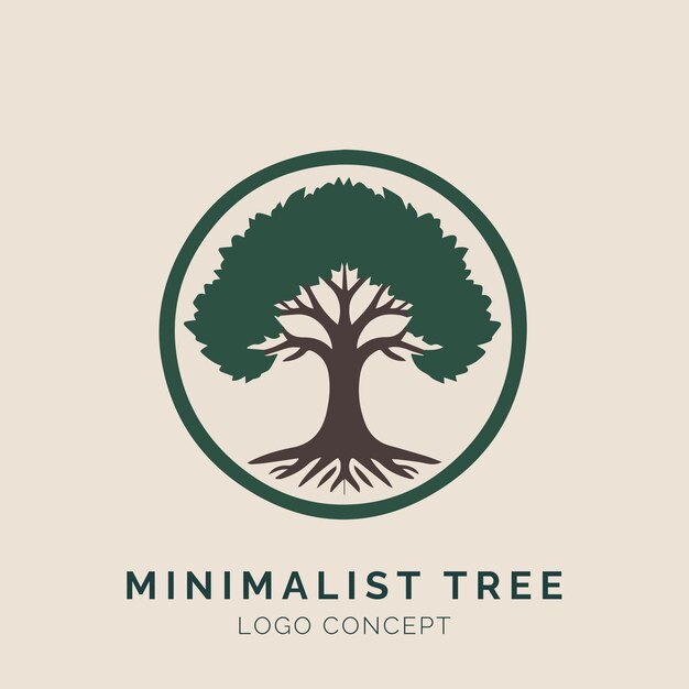Concepto de logotipo de árbol minimalista para eventos y empresas de marca