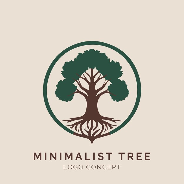 Concepto de logotipo de árbol minimalista para eventos y empresas de marca