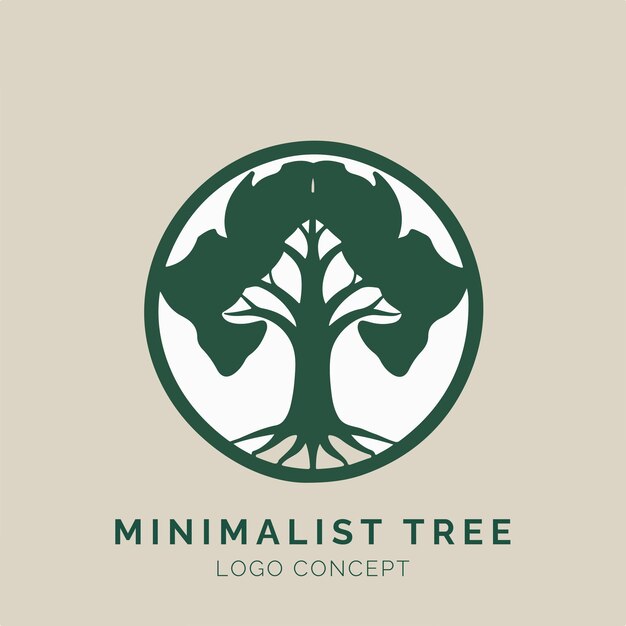 Concepto de logotipo de árbol minimalista para eventos y empresas de marca