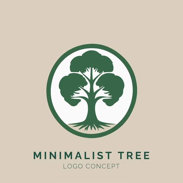 Concepto de logotipo de árbol minimalista para eventos y empresas de marca