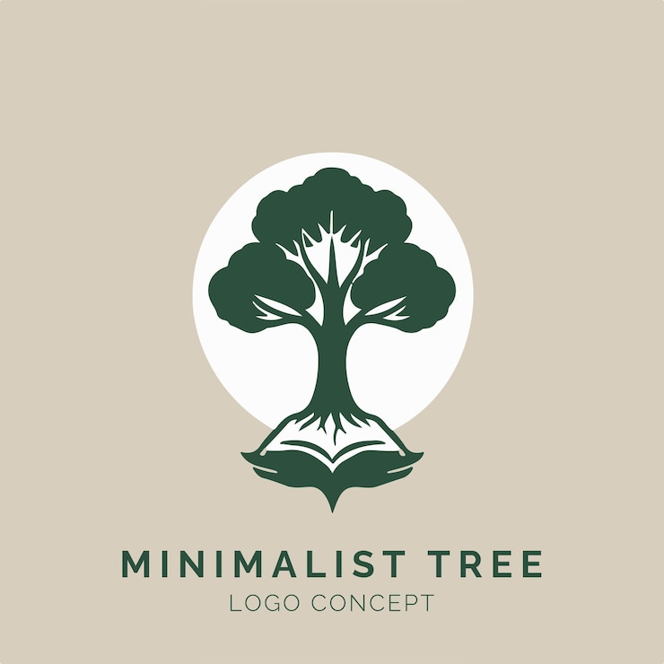 Vector concepto de logotipo de árbol minimalista para eventos y empresas de marca