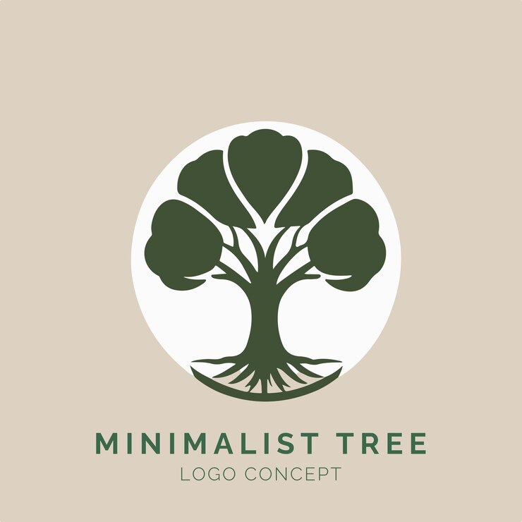 Vector concepto de logotipo de árbol minimalista para eventos y empresas de marca