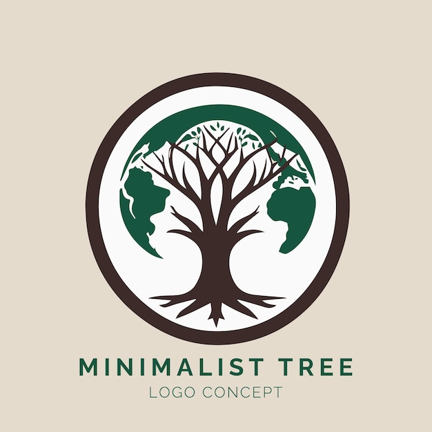 Concepto de logotipo de árbol minimalista para eventos y empresas de marca