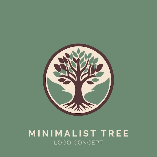 Concepto de logotipo de árbol minimalista para eventos y empresas de marca
