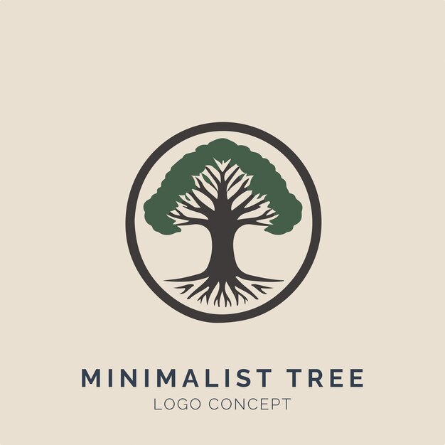 Concepto de logotipo de árbol minimalista para eventos y empresas de marca