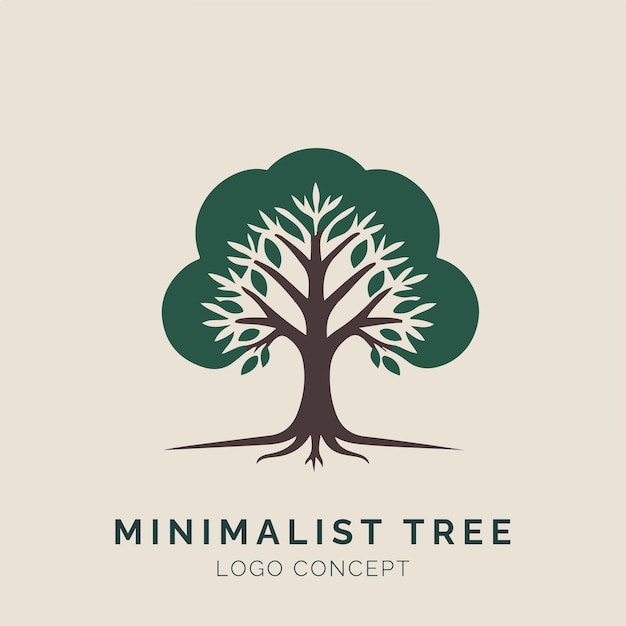 Concepto de logotipo de árbol minimalista para eventos y empresas de marca