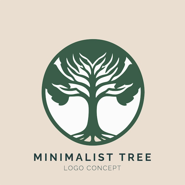 Concepto de logotipo de árbol minimalista para eventos y empresas de marca