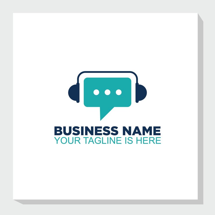 concepto de logotipo de auriculares y comunicaciones diseño de logotipo del centro de llamadas