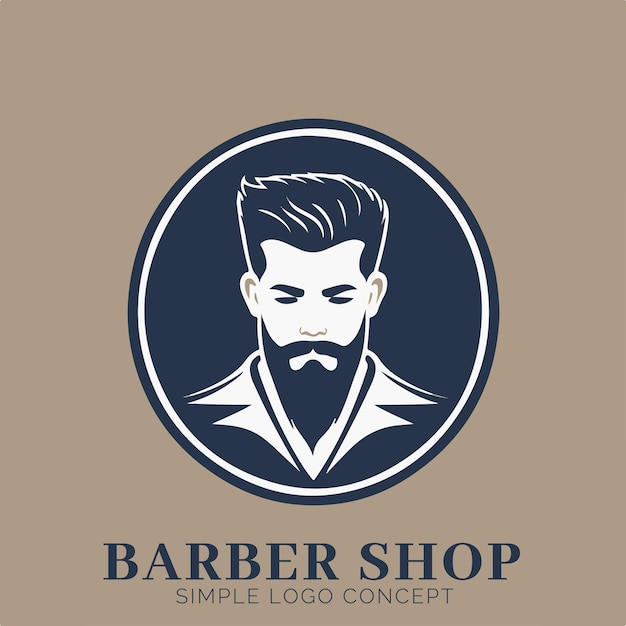 Concepto de logotipo de barbería para la empresa y la marca