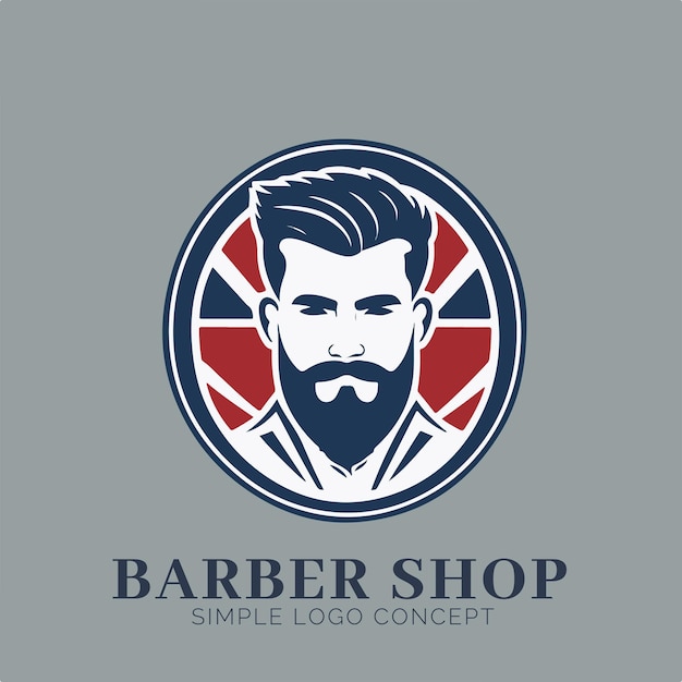 Concepto de logotipo de barbería para la empresa y la marca