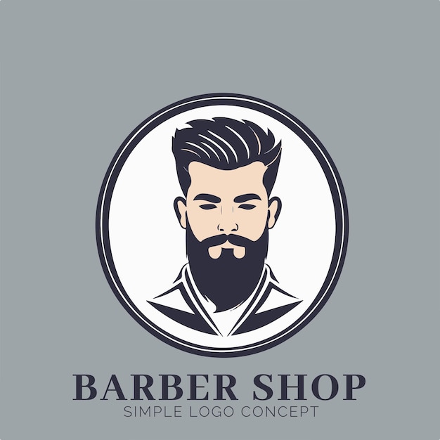 Concepto de logotipo de barbería para la empresa y la marca