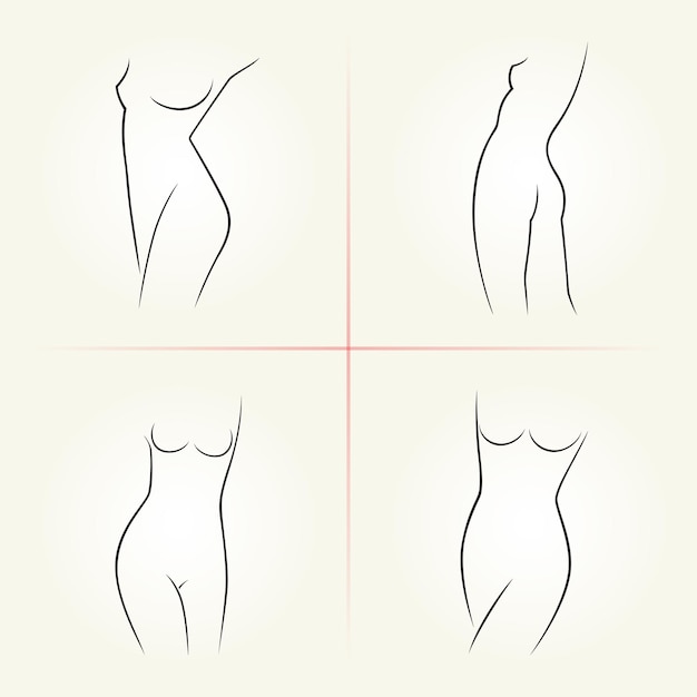 El concepto del logotipo de belleza del cuerpo femenino la pérdida de peso ilustración vectorial