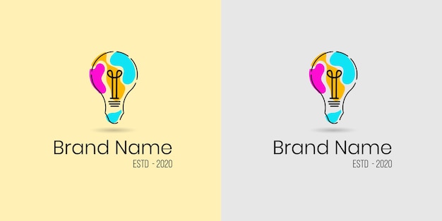 concepto de logotipo de bombilla colorida