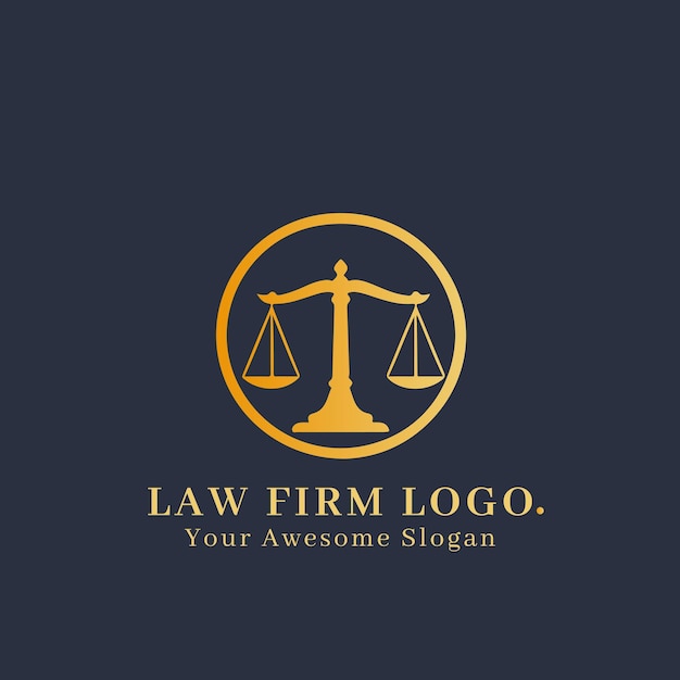 Concepto de logotipo de bufete de abogados para empresa y marca