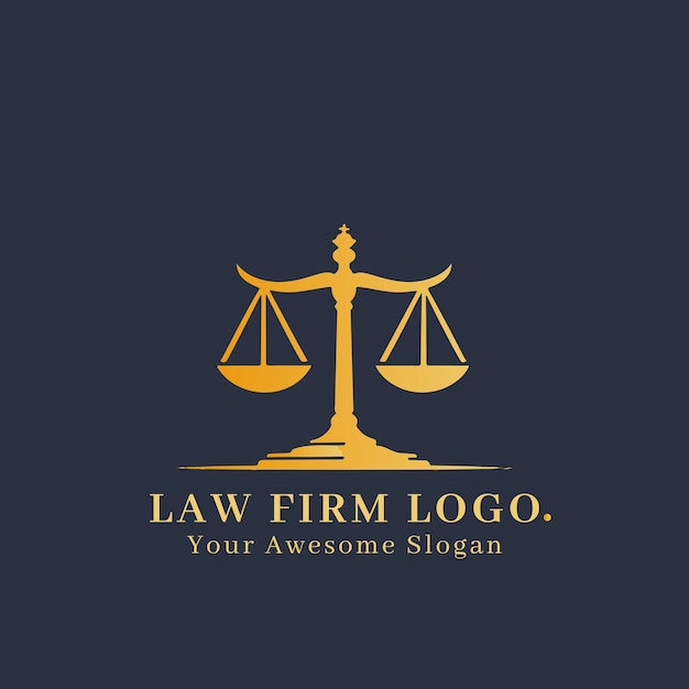 Concepto de logotipo de bufete de abogados para empresa y marca