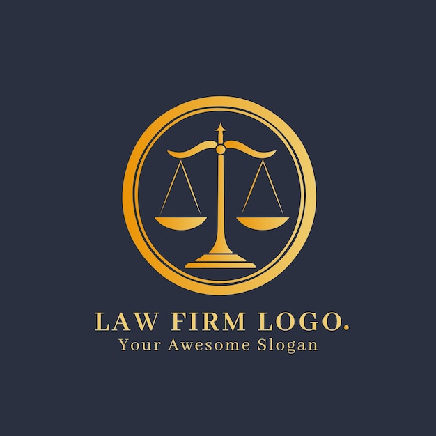 Concepto de logotipo de bufete de abogados para empresa y marca